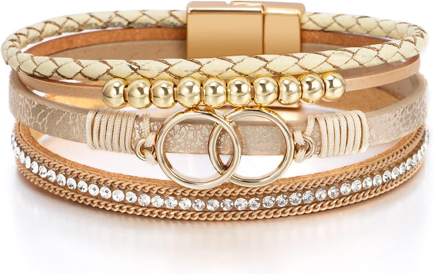 Discover Stylish Multi-Layer Bracelets: Leather, Crystals, Citrine