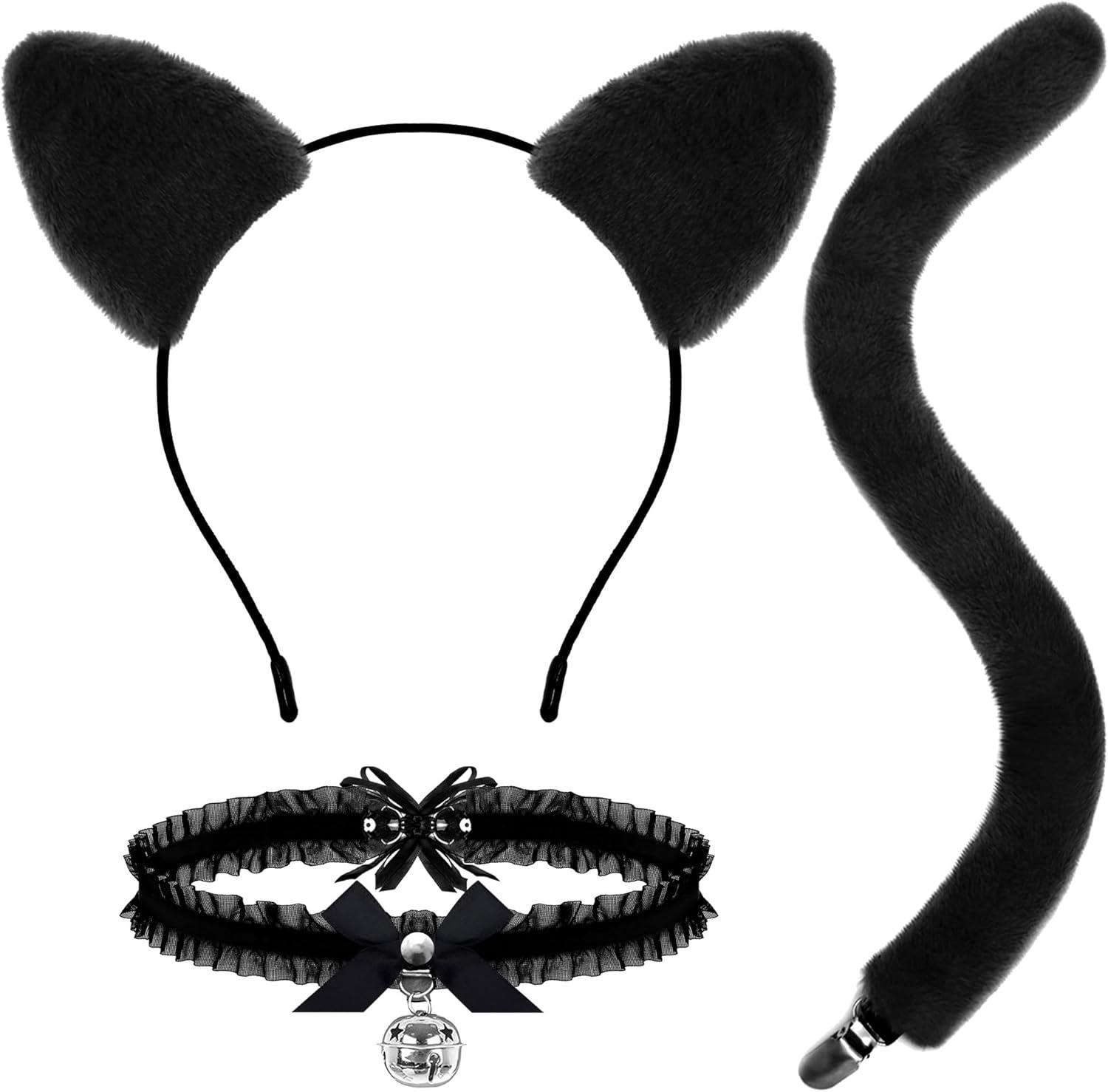 Our Review: Cute Black Cat Ears, Tail & Collar Set