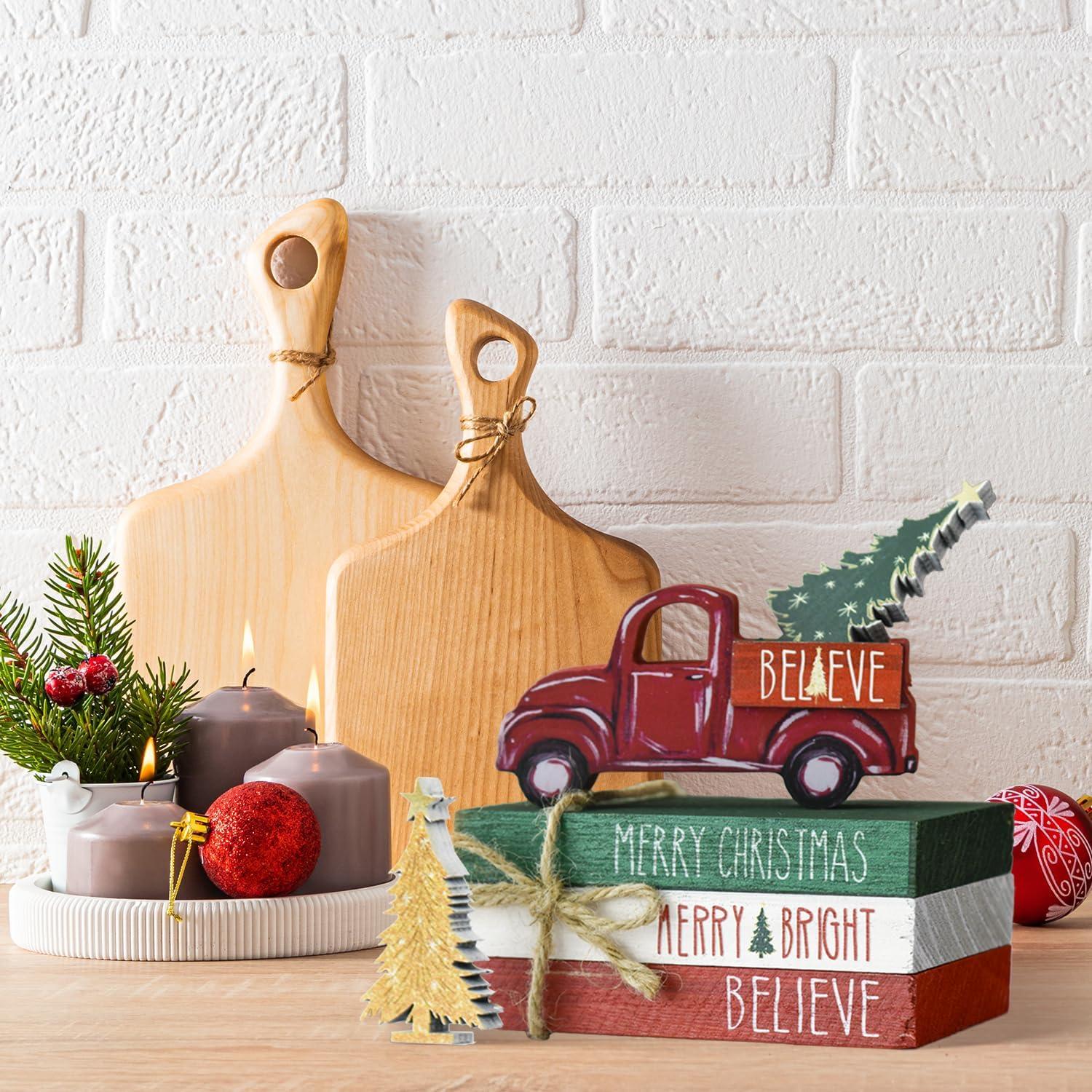 Festive decor Finds: Candles,Faux Books,and Mini Trees
